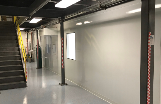 Cell Processing Lab - 550 x 354 - Cleanroom -outside walls