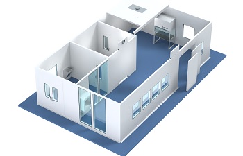 Basic 3D model of a modular cleanroom