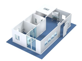 Basic 3D model of a modular cleanroom